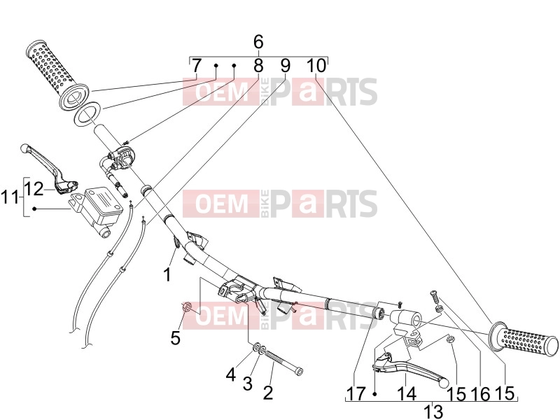 PIAGGIO Fly 125  Handlebars/Steering » Handlebars - Master cil.