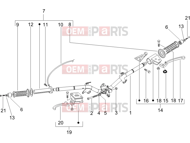 PIAGGIO Fly 150 Handlebars/Steering » Handlebars - Master cil.