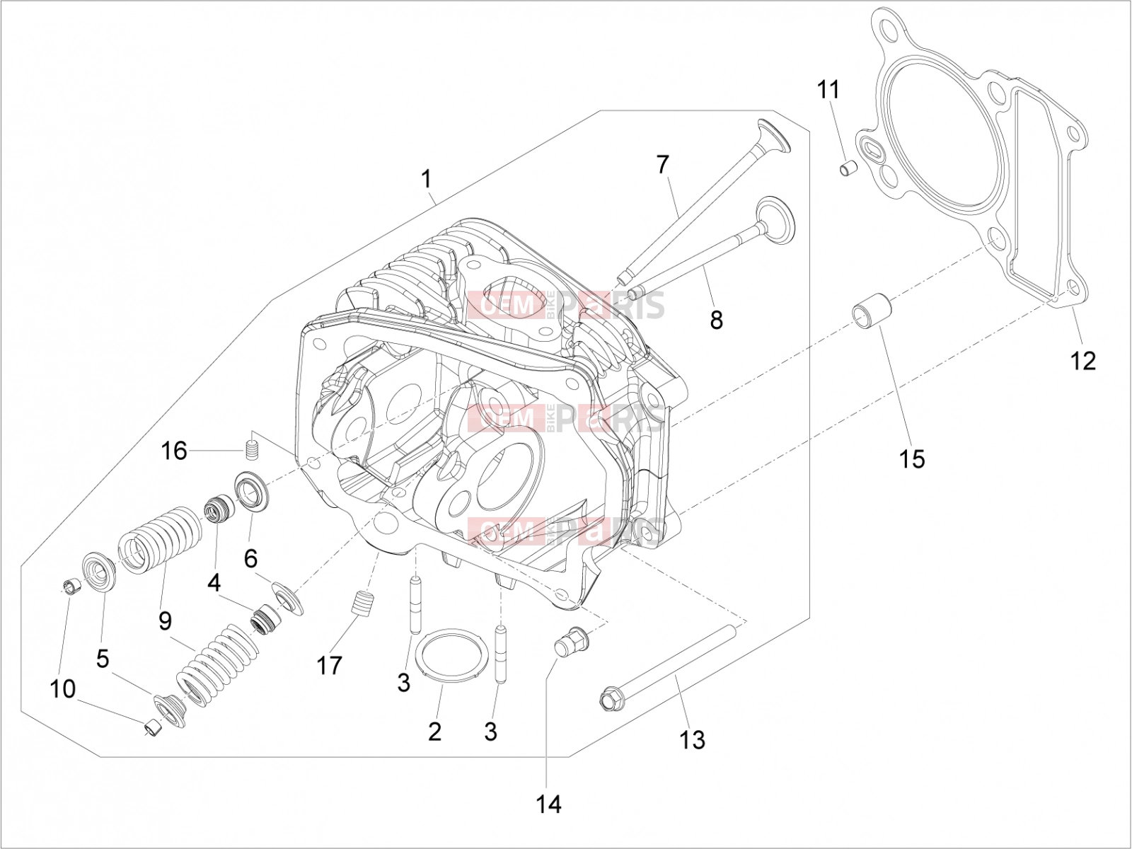Engine » Head unit - Valve - Piaggio Fly 150 2009