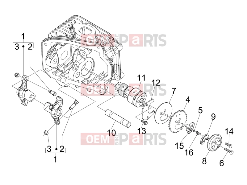 Engine » Rocking levers support unit - Piaggio Fly 150 2010