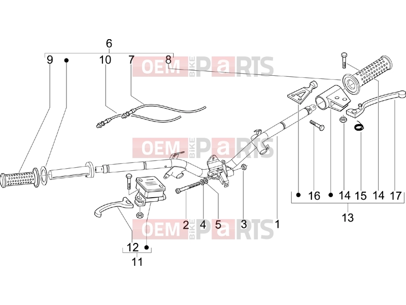 Handlebars/Steering » Handlebars - Master cil. - Piaggio Fly 150 2011