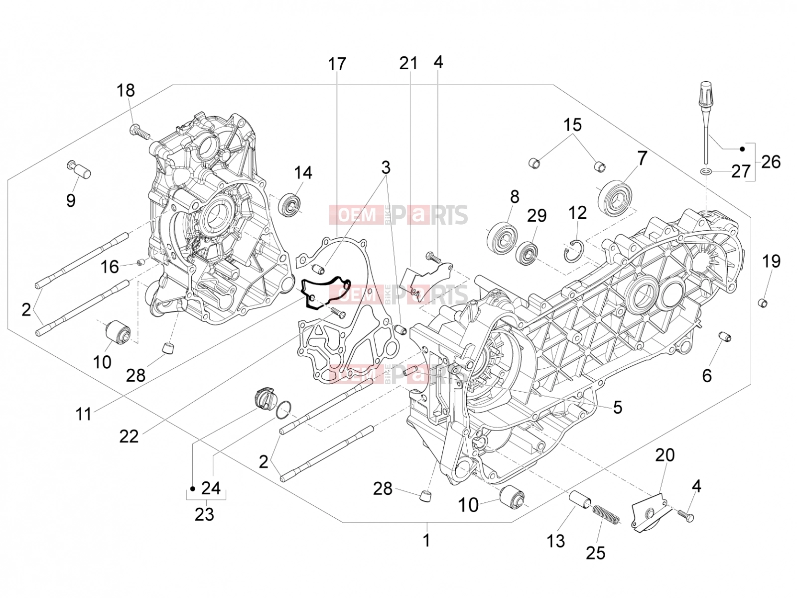 PIAGGIO Fly 150 Engine » Crankcase