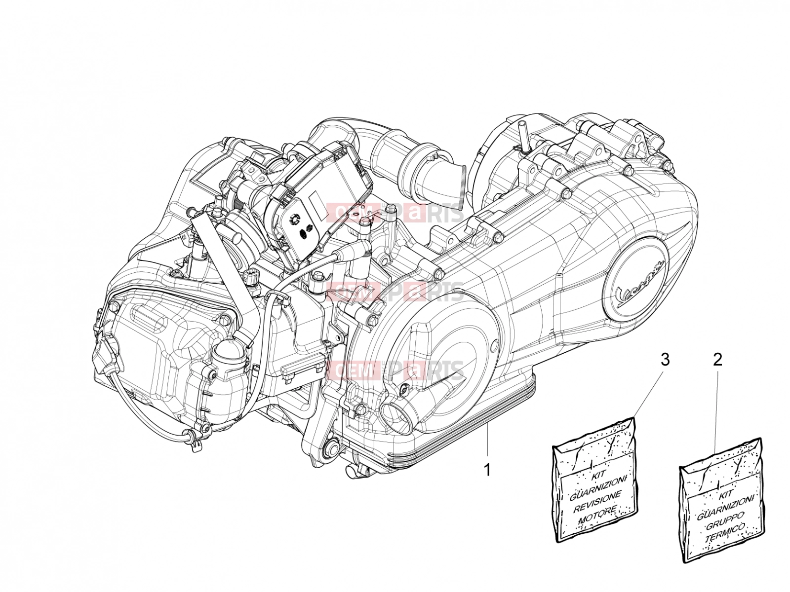PIAGGIO Fly 150 3V ie Engine » Engine, assembly