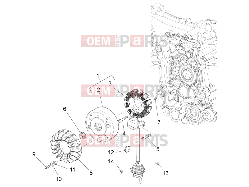Engine » Flywheel magneto - Piaggio Fly 150 2013
