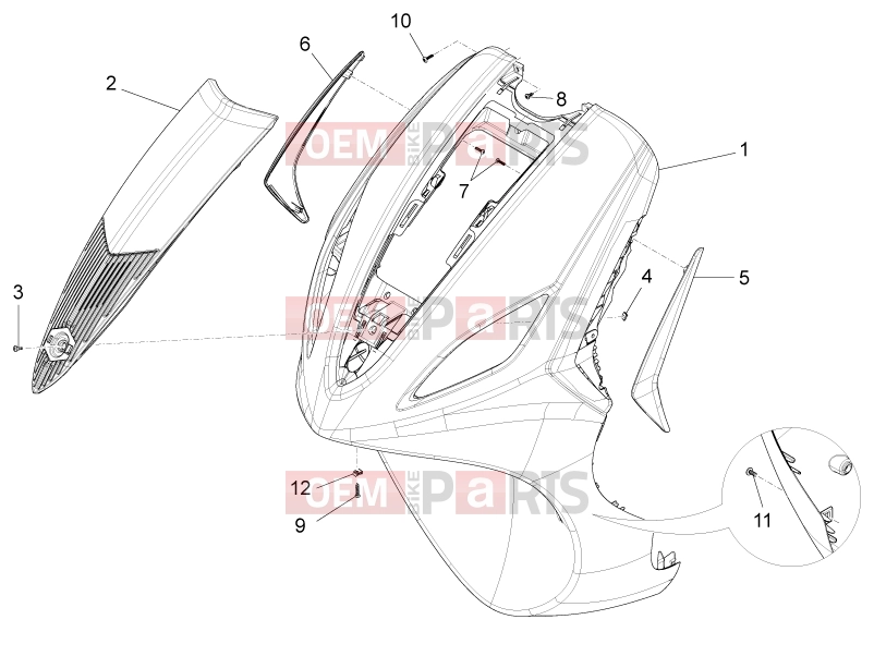 PIAGGIO Fly 150 Frame - Plastic parts - Coachwork » Front shield