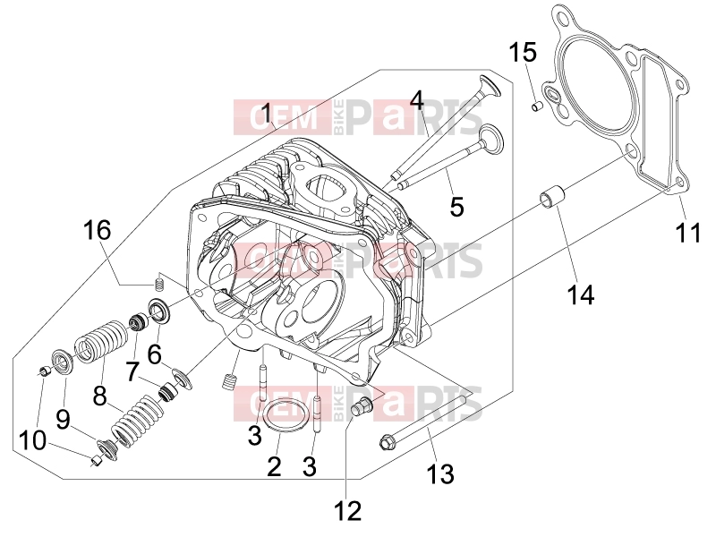 PIAGGIO Fly 150 Engine » Head unit - Valve