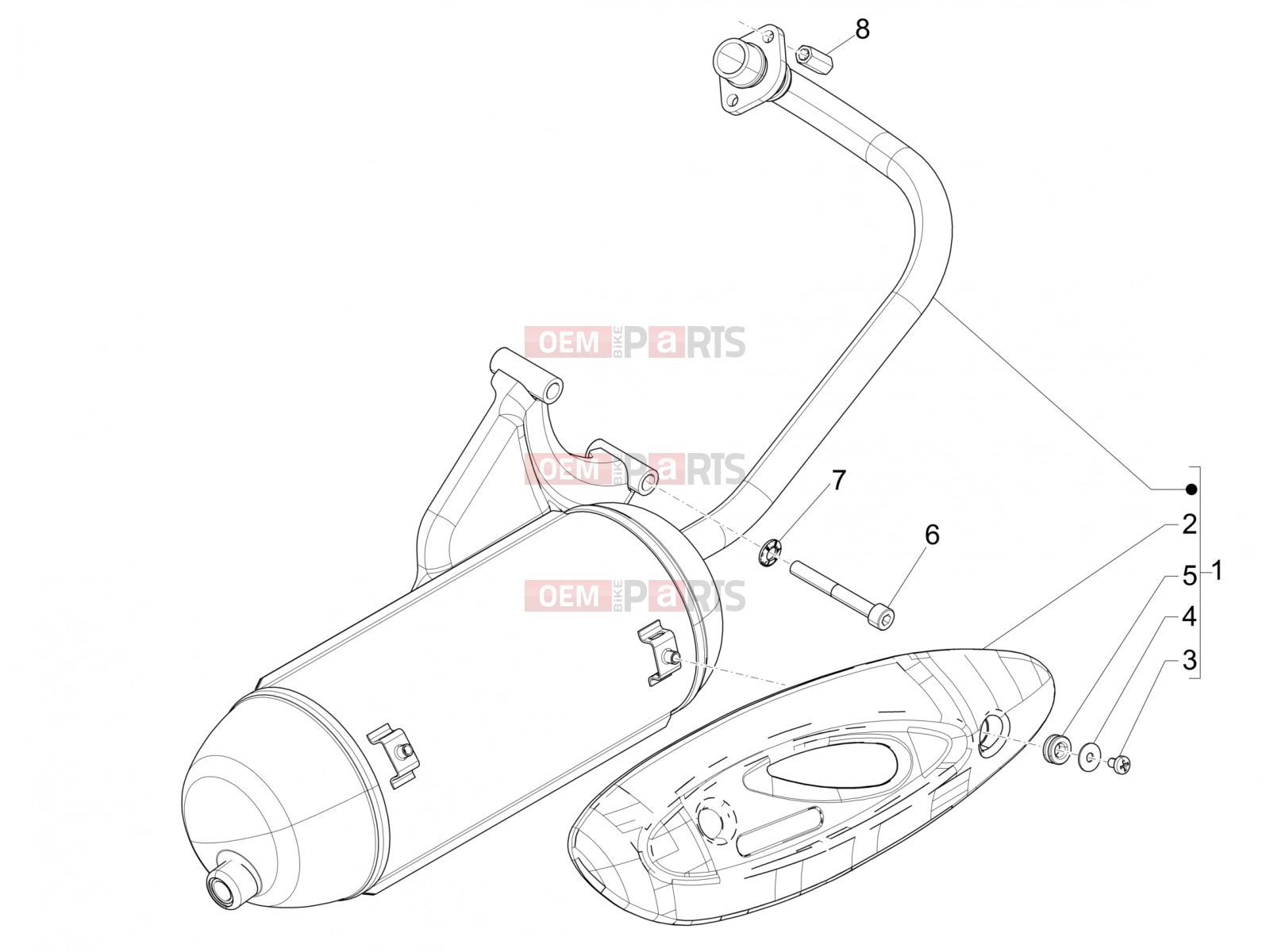 Engine » Silencer - Piaggio Fly 50 4T 2V 2016