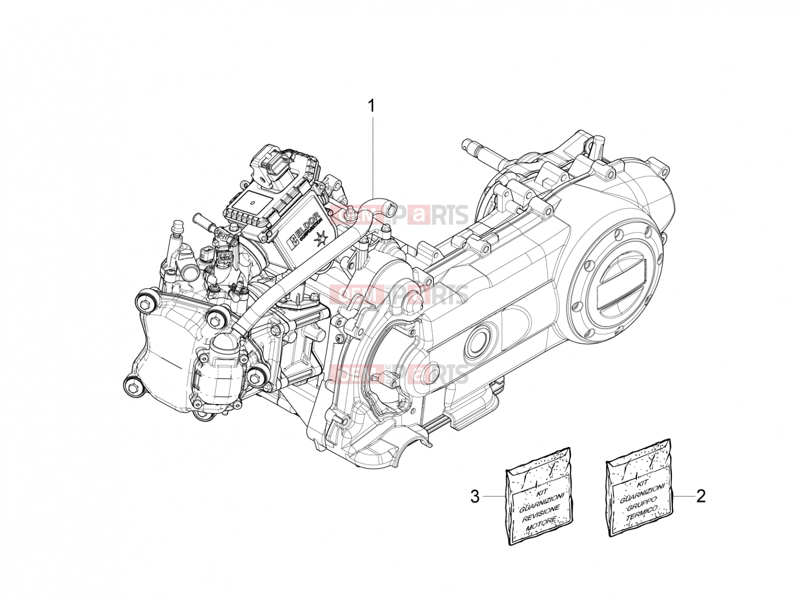 PIAGGIO Fly 50 4T 4V Engine » Engine, assembly