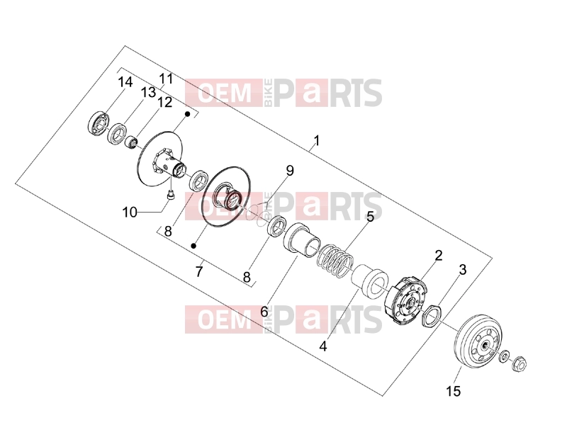 Engine » Driven pulley - Piaggio Fly 50 4T 4V 2016