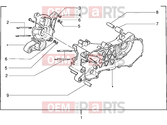 Engine » Crankcase - Piaggio Free FL