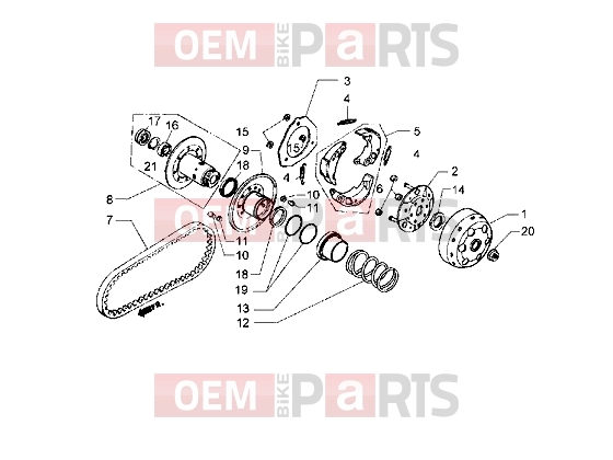 Engine » Driven pulley - Piaggio Hexagon GT