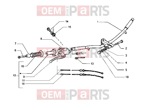 Handlebars » Handlebars component parts - Piaggio Hexagon GT