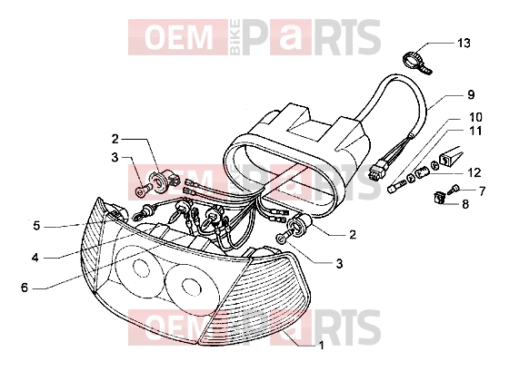 Electrical system » Headlamp - Piaggio Hexagon LX