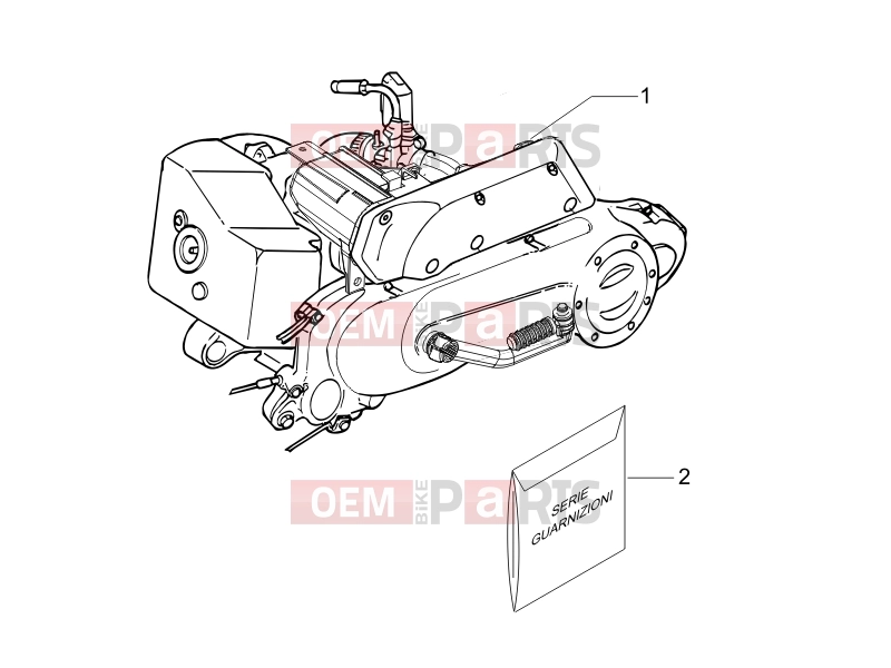 Engine » Engine, assembly - Piaggio Liberty 50 2T 2007