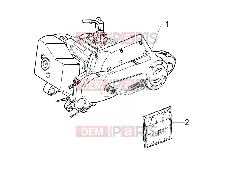 Engine » Engine, assembly - Piaggio Liberty 50 2T 2013