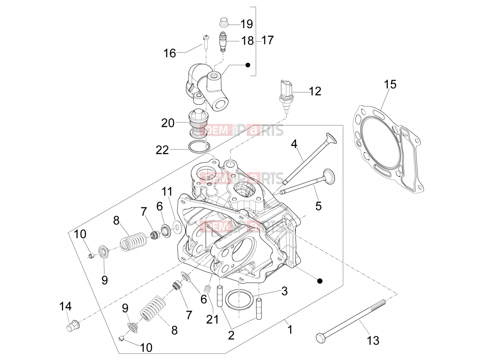 PIAGGIO MP3 125 Hibrid Engine » Head unit - Valve