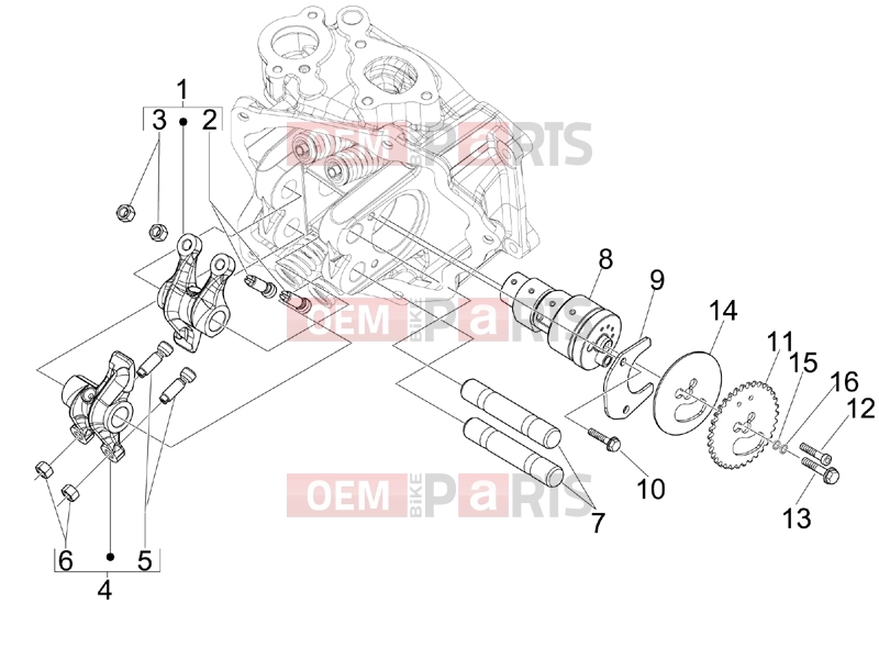 PIAGGIO MP3 125 Hibrid Engine » Rocking levers support unit