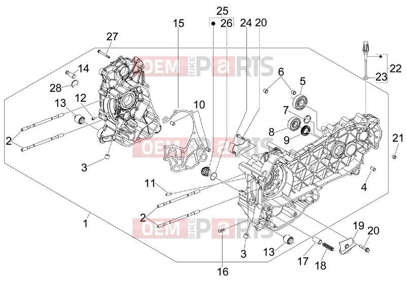 Engine » Crankcase - Piaggio MP3 250 ie MIC 2008