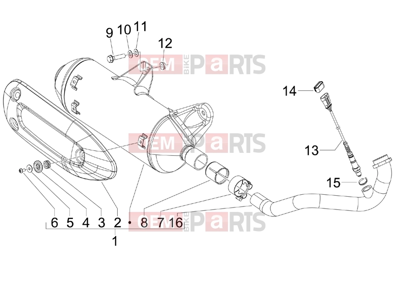 PIAGGIO MP3 300 4T 4V ie LT Hibrid Engine » Silencer