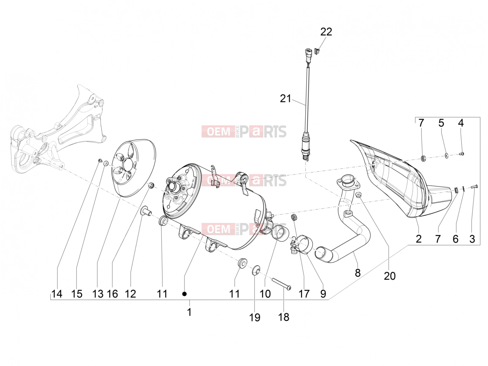 PIAGGIO MP3 350 MAXI Sport Engine » Silencer