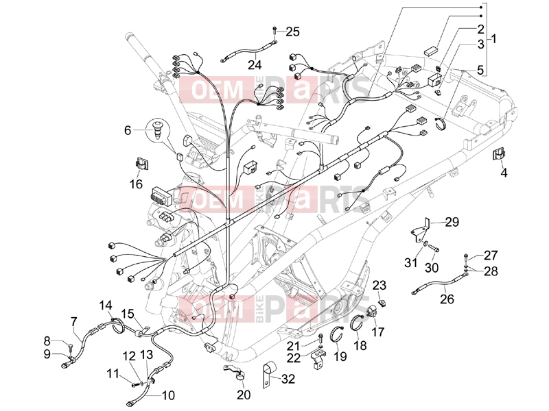 PIAGGIO MP3 400 RL Touring Electrical system » Main cable harness