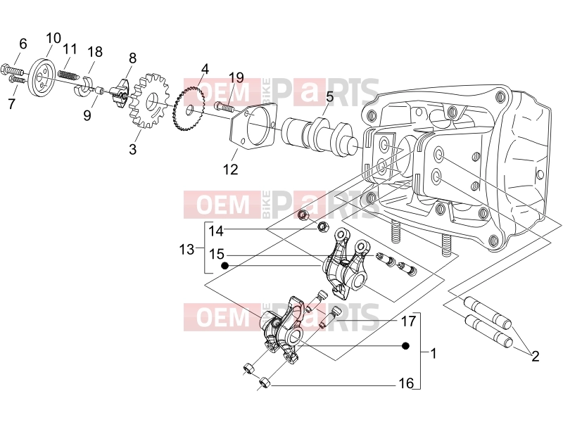 PIAGGIO MP3 500 LT Sport - Business Engine » Rocking levers support unit