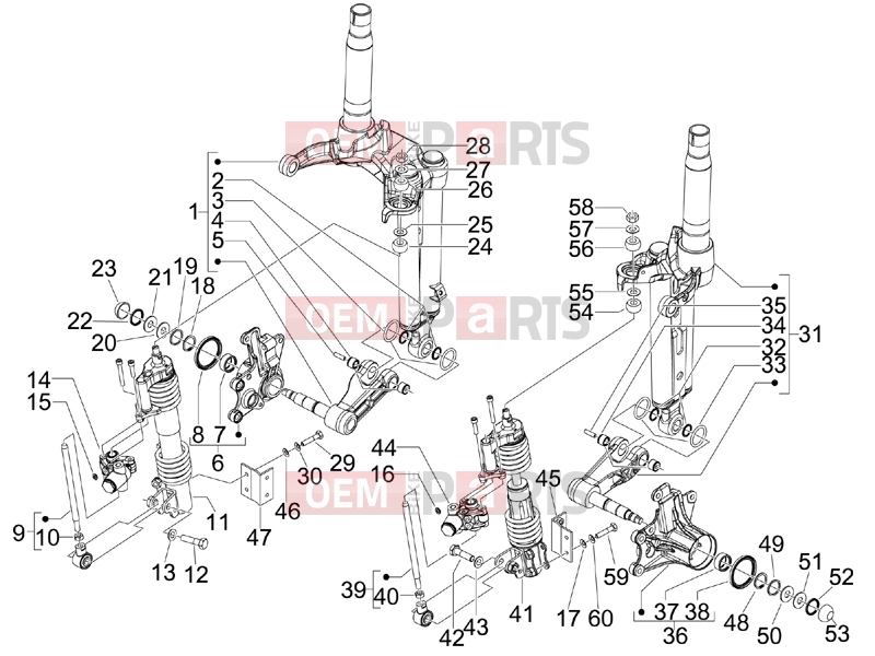 PIAGGIO MP3 500 RL Sport - Business Suspensions - Wheels » Fork's components (Mingxing)