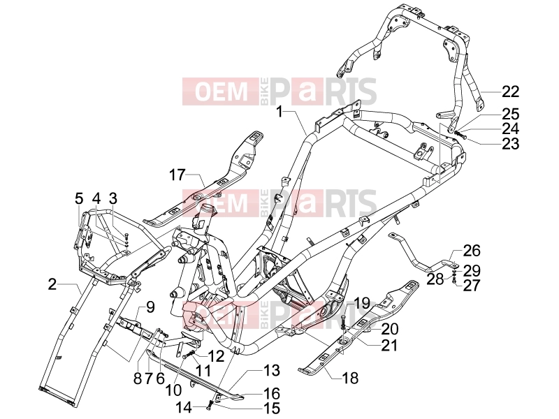 PIAGGIO MP3 500 RL Sport - Business Frame - Plastic parts - Coachwork » Frame/bodywork