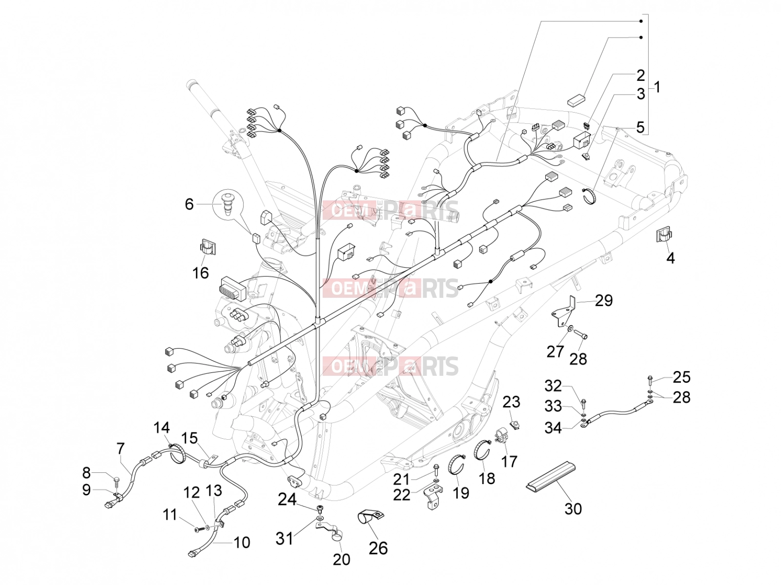 PIAGGIO MP3 500 RL Sport - Business Electrical system » Main cable harness