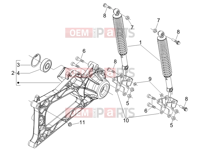 PIAGGIO MP3 500 RL Sport - Business Suspensions - Wheels » Rear suspension - Shock absorber/s