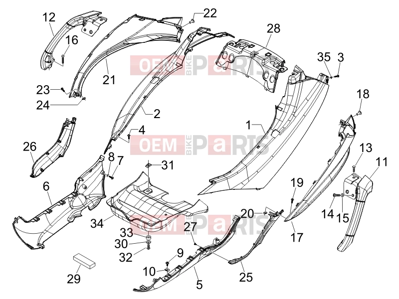 PIAGGIO MP3 500 RL Sport - Business Frame - Plastic parts - Coachwork » Side cover - Spoiler