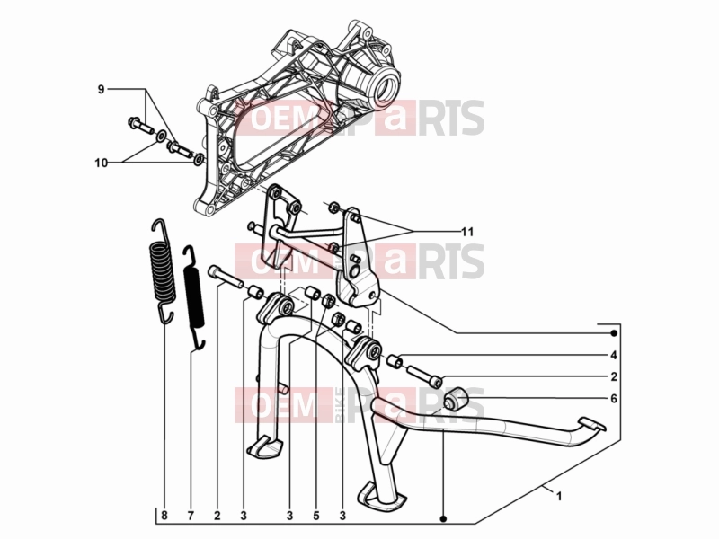 PIAGGIO MP3 500 RL Sport - Business Frame - Plastic parts - Coachwork » Stand/s