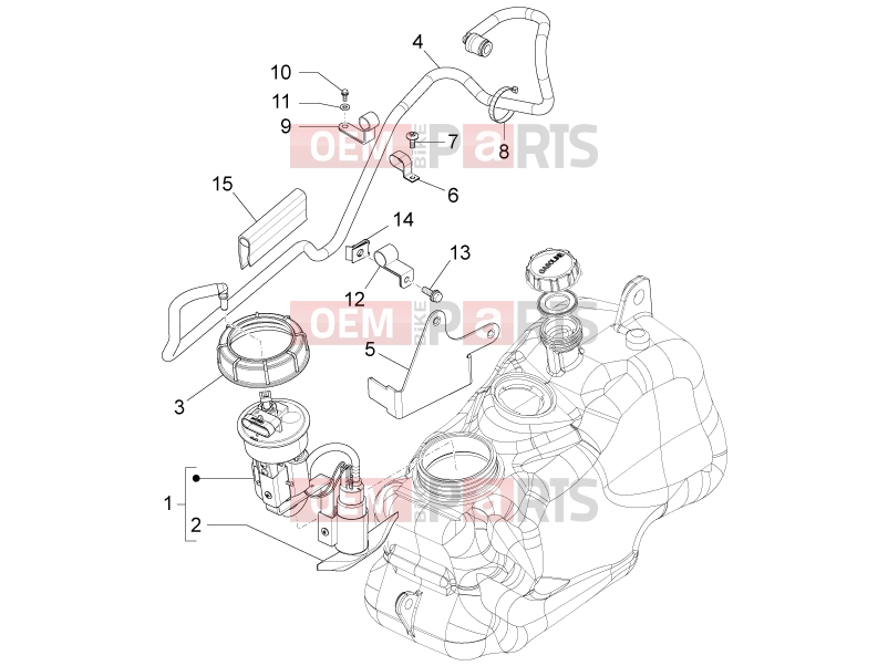 PIAGGIO MP3 500 RL Sport - Business Frame - Plastic parts - Coachwork » Supply system