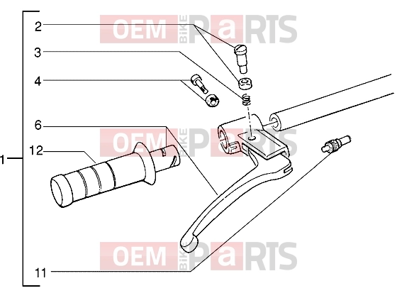 Handlebars » Handlebars component parts - Piaggio NRG MC2