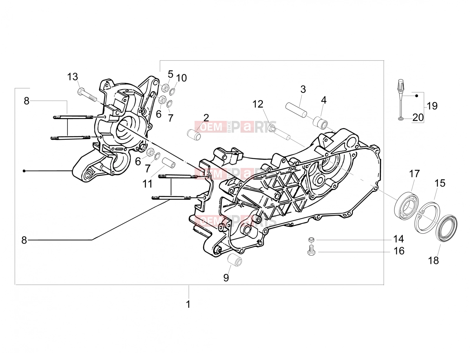 PIAGGIO NRG Power DD Engine » Crankcase