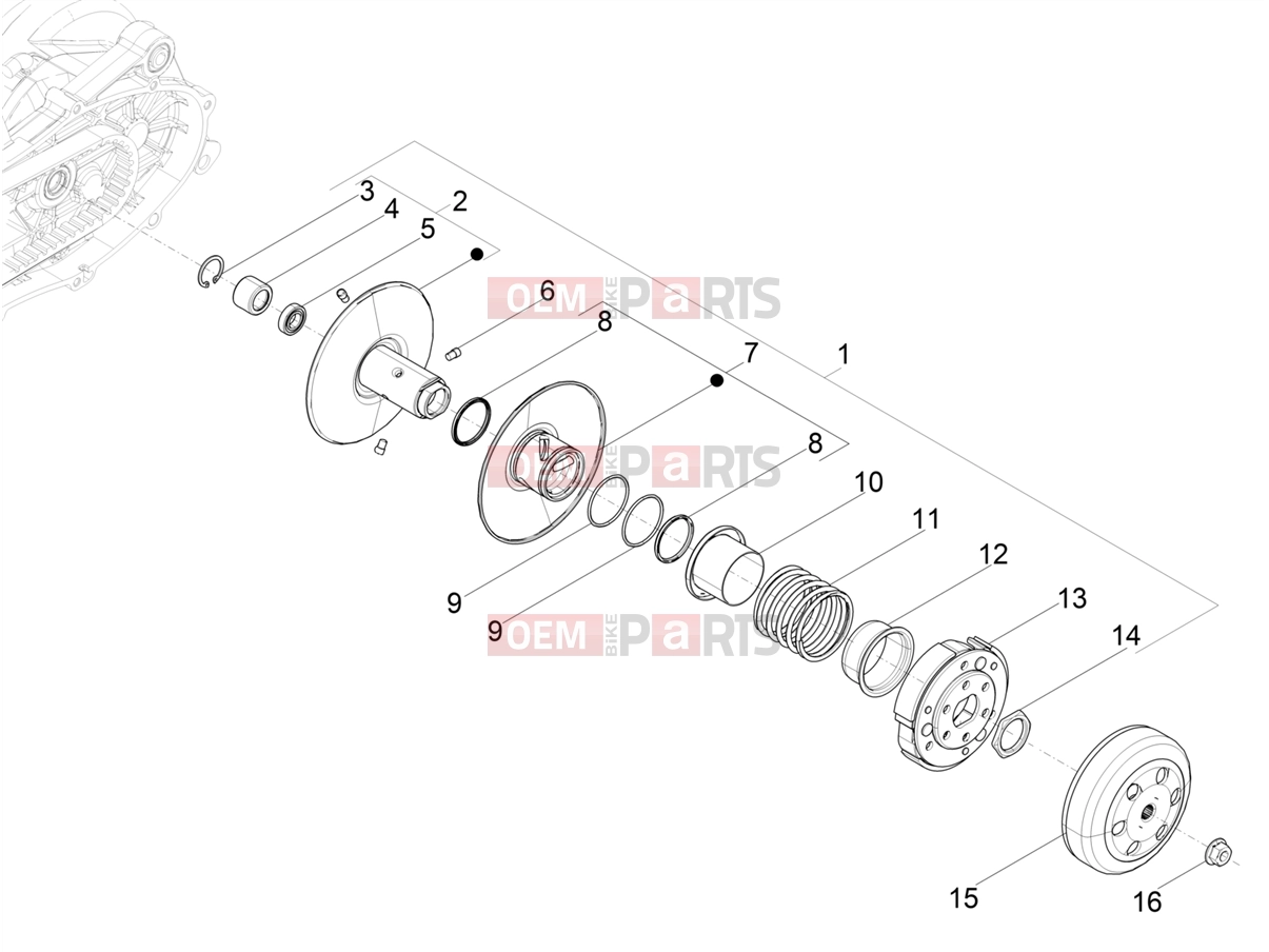 PIAGGIO NRG Power DD Engine » Driven pulley