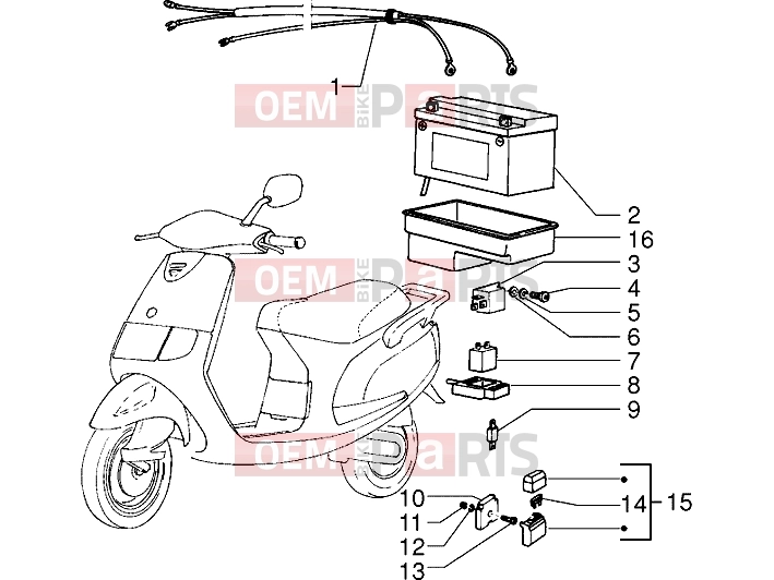 Electrical system » Electrical devices - Piaggio Sfera RST 80