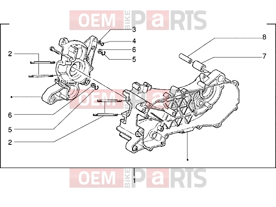 Engine » Crankcase - Piaggio Skipper 150