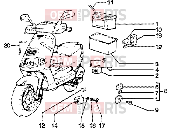 Electrical system » Electrical device - Piaggio Skipper 150 4T
