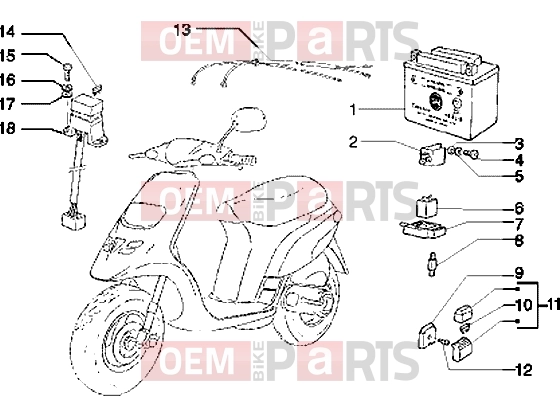 Electrical system » Electrical devices - Piaggio Typhoon 125 2T