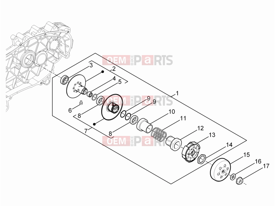Engine » Driven pulley - Piaggio Typhoon 125 4T 2V 2012