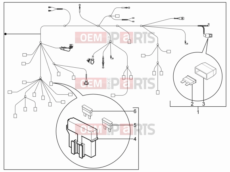 Electrical system » Main cable harness - Piaggio Typhoon 125 4T 2V 2013