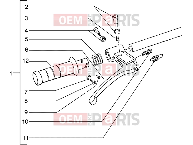 Handlebars » Handlebars component parts - Piaggio Typhoon 125 X 2T