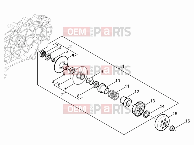 PIAGGIO Typhoon 50 2T (LBMC501) Engine » Driven pulley