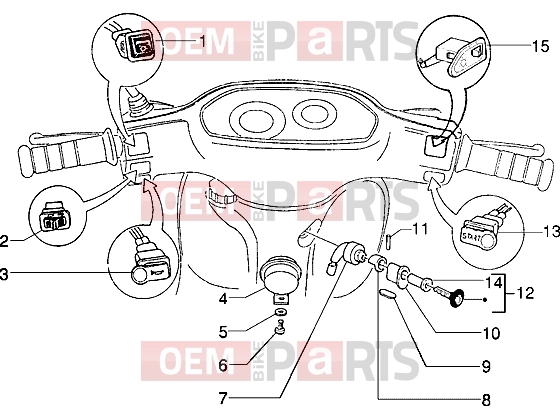 Electrical system » Electrical devices - Piaggio Typhoon 50 2T MY 2004