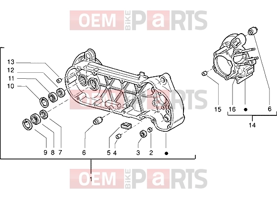Engine » Crankcase - Piaggio Velofax