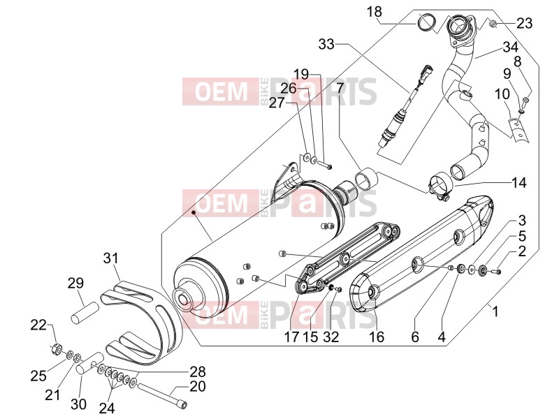 PIAGGIO X Evo 400 Engine » Silencer