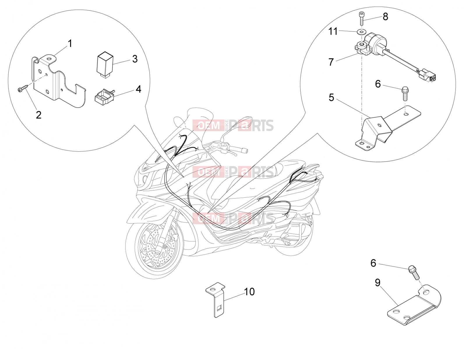 Electrical system » Electrical system components - Piaggio X10 500 4V I.E. 2014