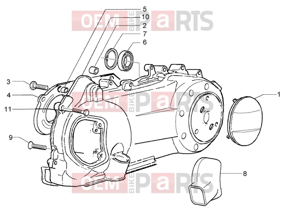 Engine » CRANKCASE COOLING - Piaggio X8 200