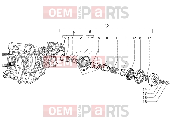 Engine » DRIVEN PULLEY - Piaggio X8 200